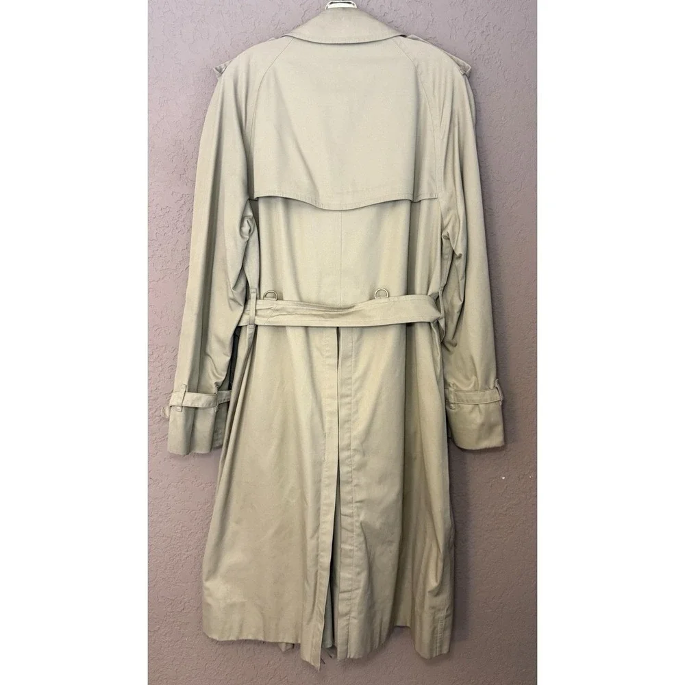 VTG BURBERRYS Double Breasted‎ Belted Trench Coat NOVA CHECK Liner 54 R England - Picture 4 of 13